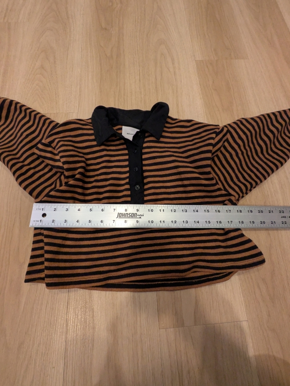 Reformation Striped Long Sleeve Rugby Short Set Size S - Picture 3 of 12